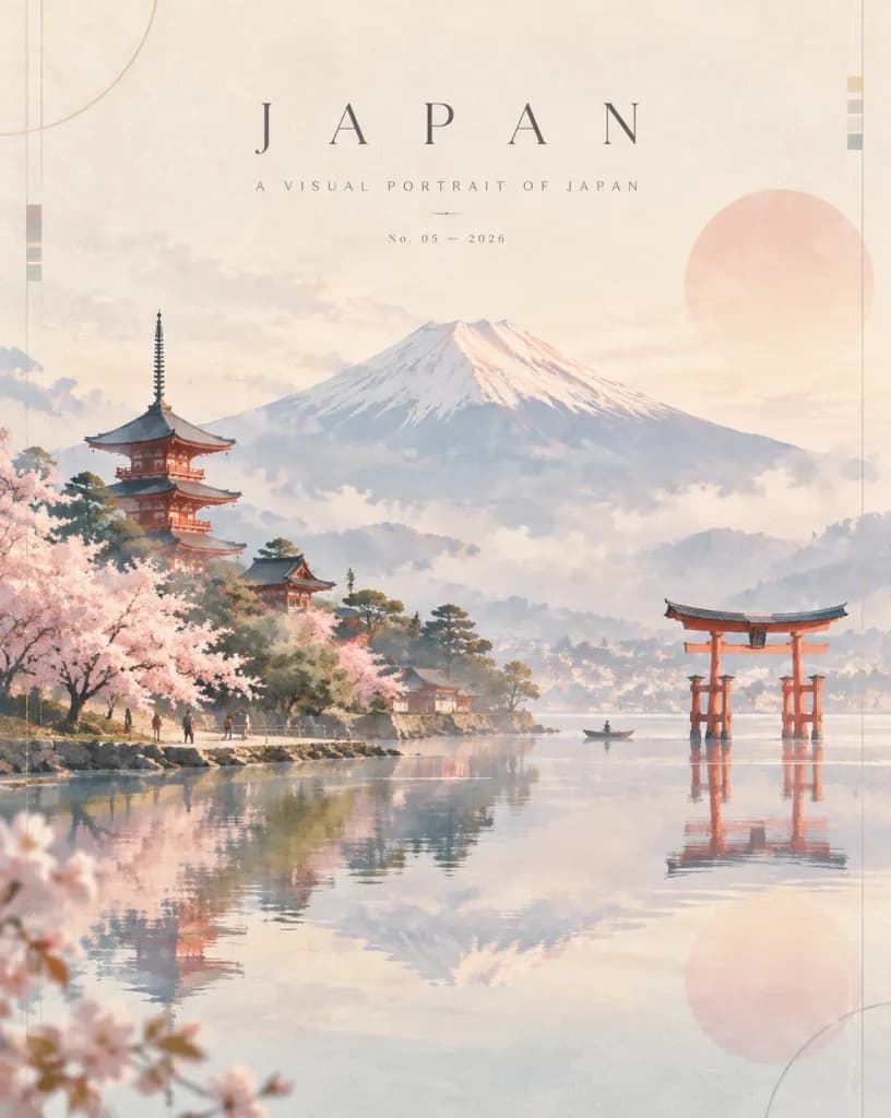 ミニマルな現代トラベルアートポスター