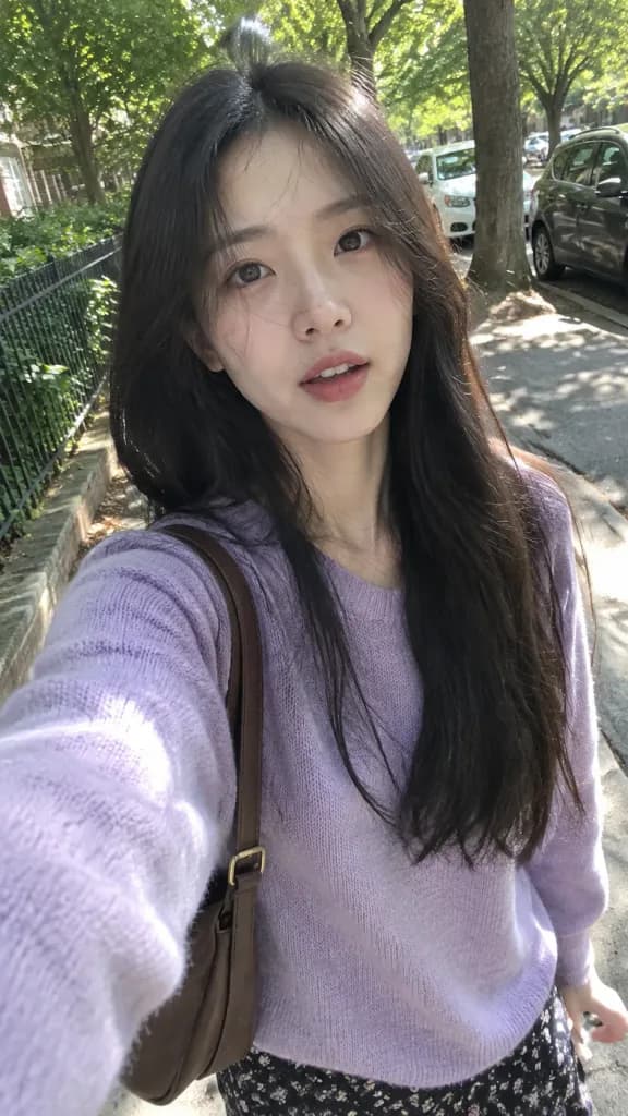 거리 산책 스마트폰 셀카