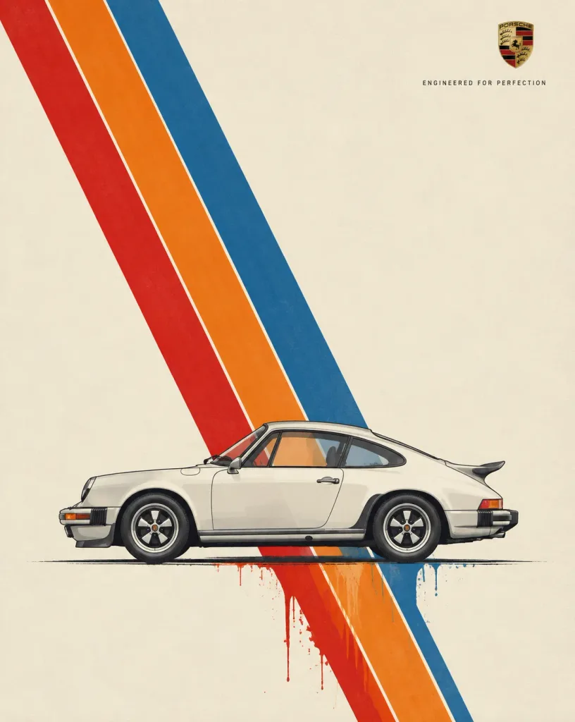 Swiss Modernist Automotive Poster