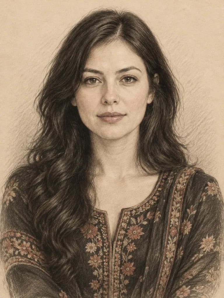 Graphite and Charcoal Portrait Sketch