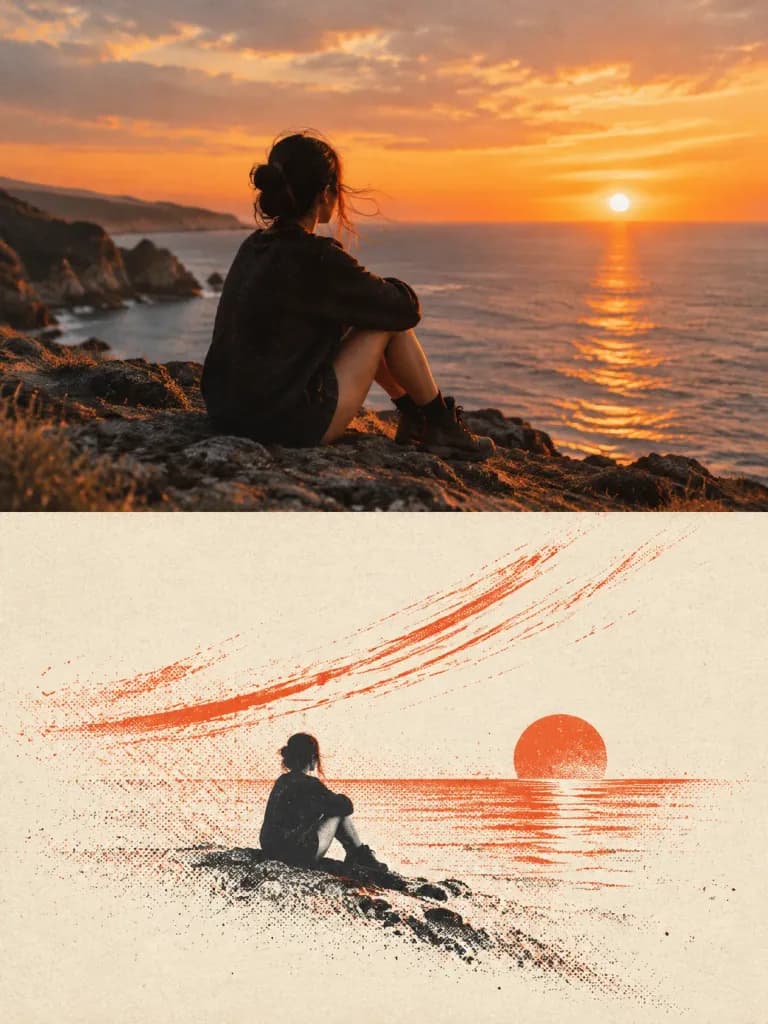 Split-Screen Photography and Surreal Printmaking Poster
