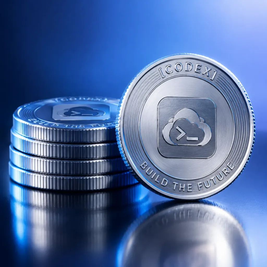 Futuristic Silver Crypto Token Render