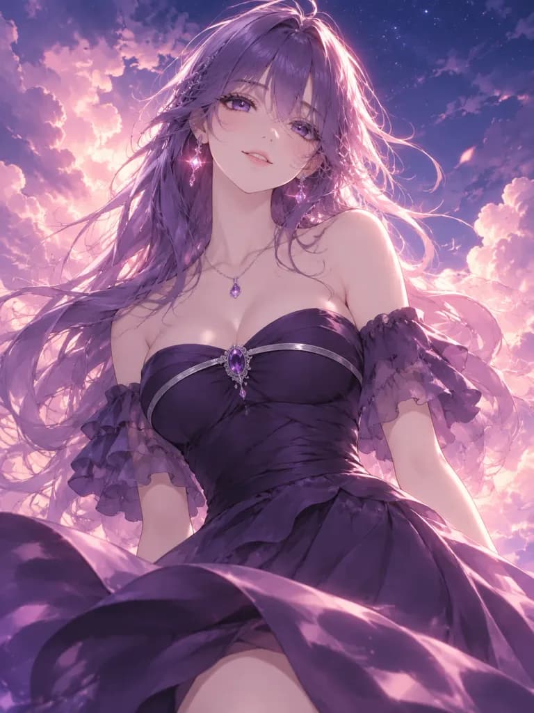 Anime Maiden in Twilight Gown