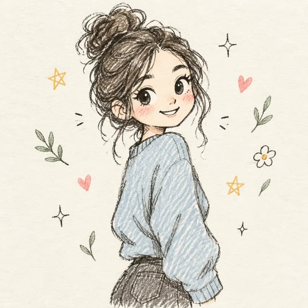 손그림 스케치북 낙서 포트레이트