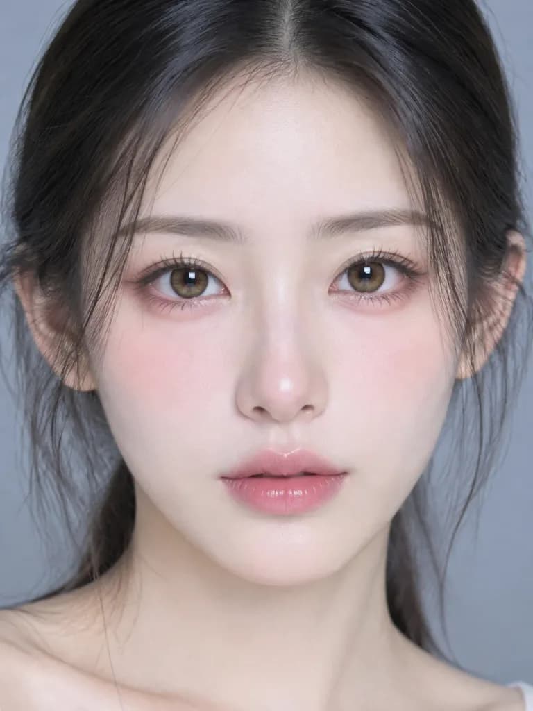 백자 피부의 동양 여성 뷰티 포트레이트