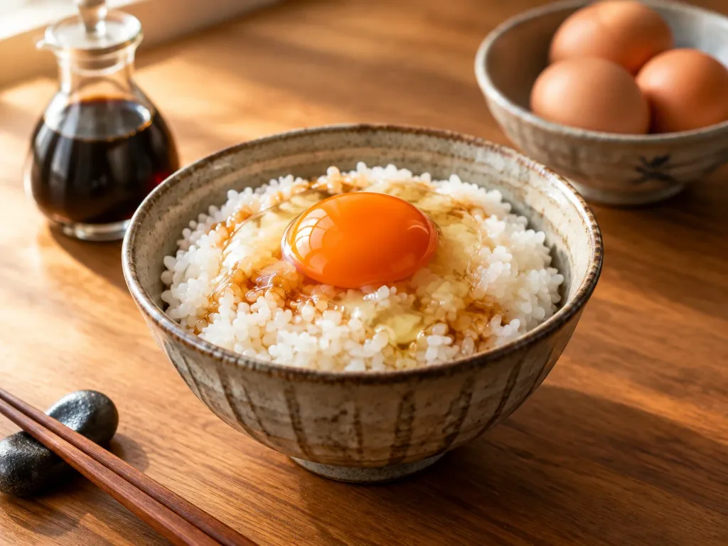 Japanese Tamago Kake Gohan Breakfast Photo