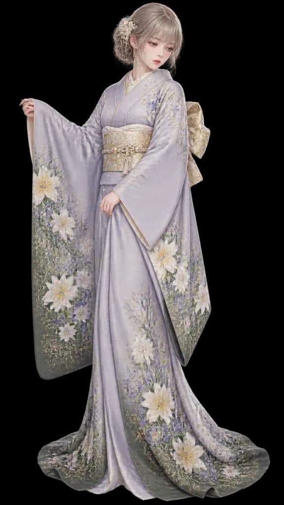 Elegant Furisode Kimono Character Standee