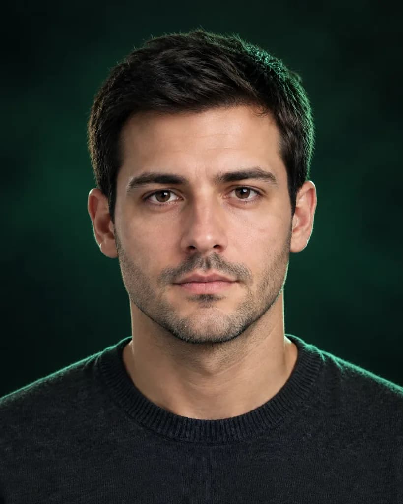 Editorial Male Portrait Studio Background Swap