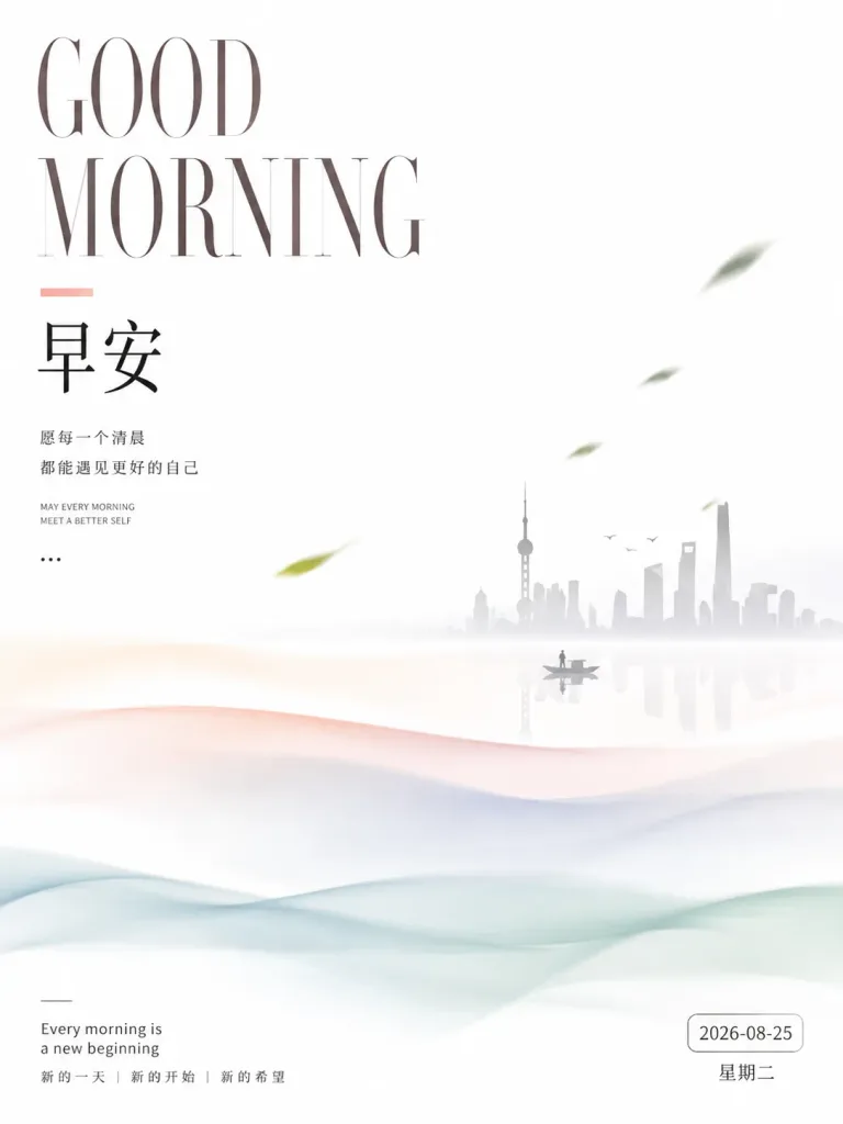 Minimalist Oriental Greeting Poster Layout