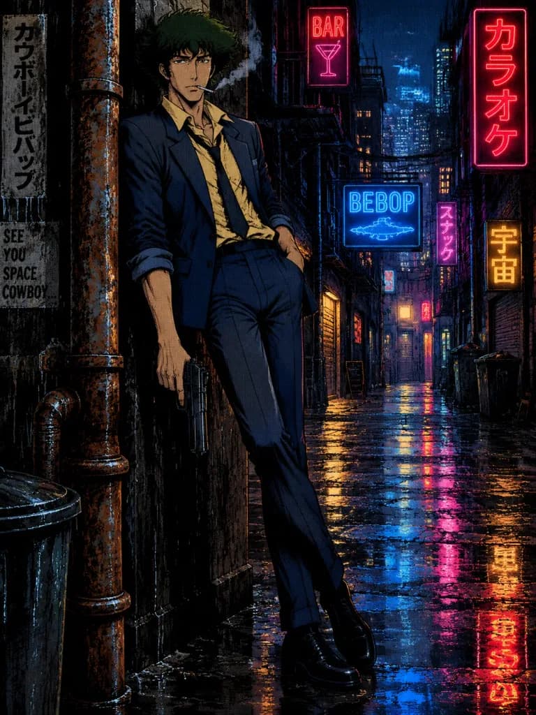 Spike Spiegel Comic Book Noir