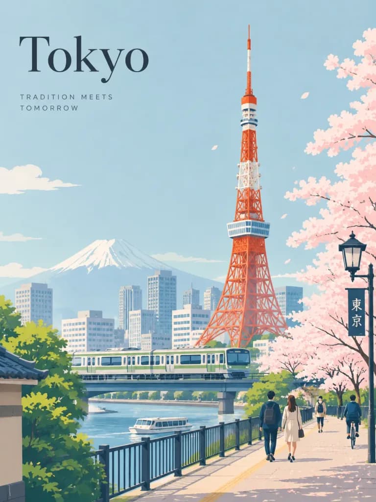 Minimalist Flat Vector Travel Poster