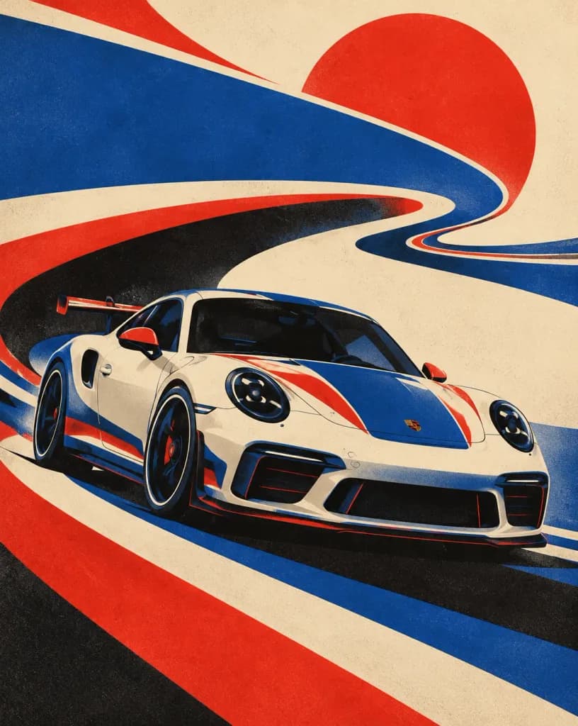 Retro Futurist Serigraph Concept Car