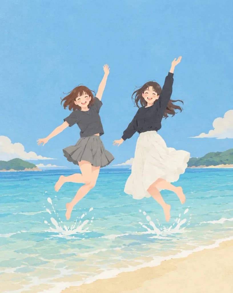 Lompatan Pantai Seni Potong Kertas Jepang