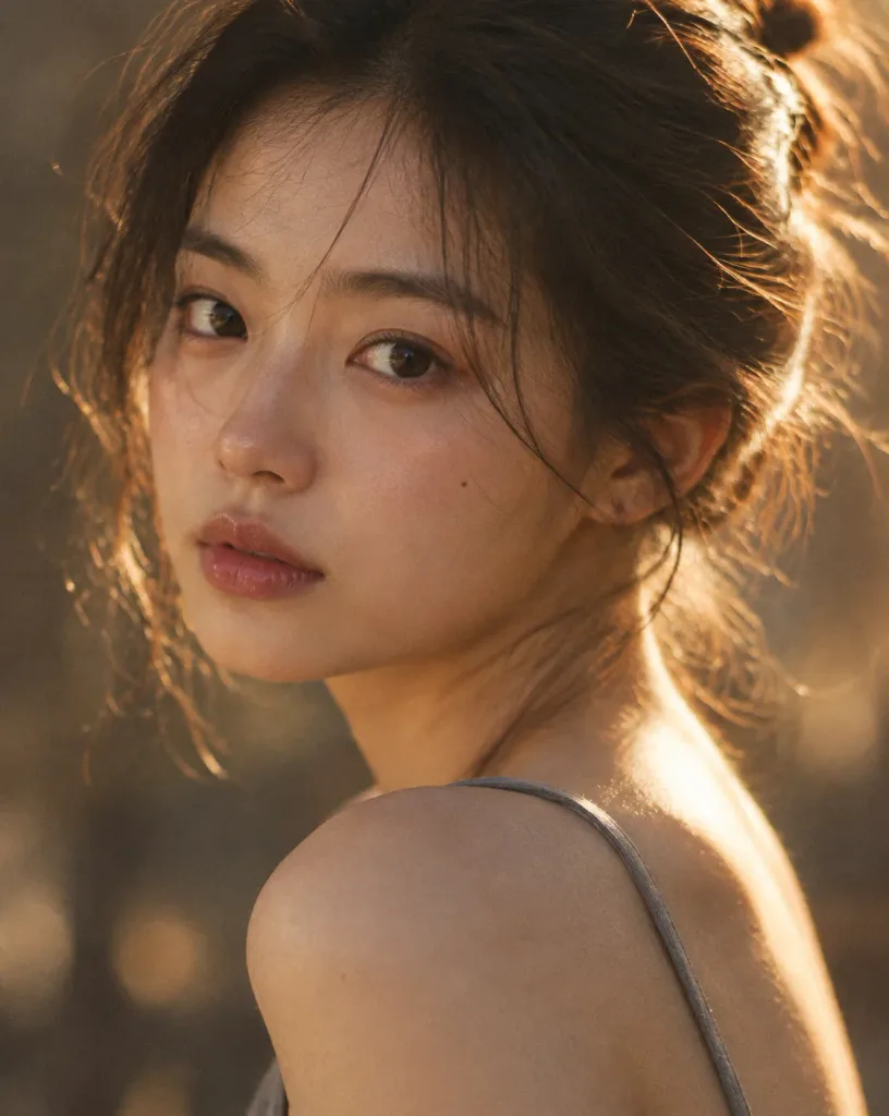 Cinematic Golden Hour Over-the-Shoulder Portrait