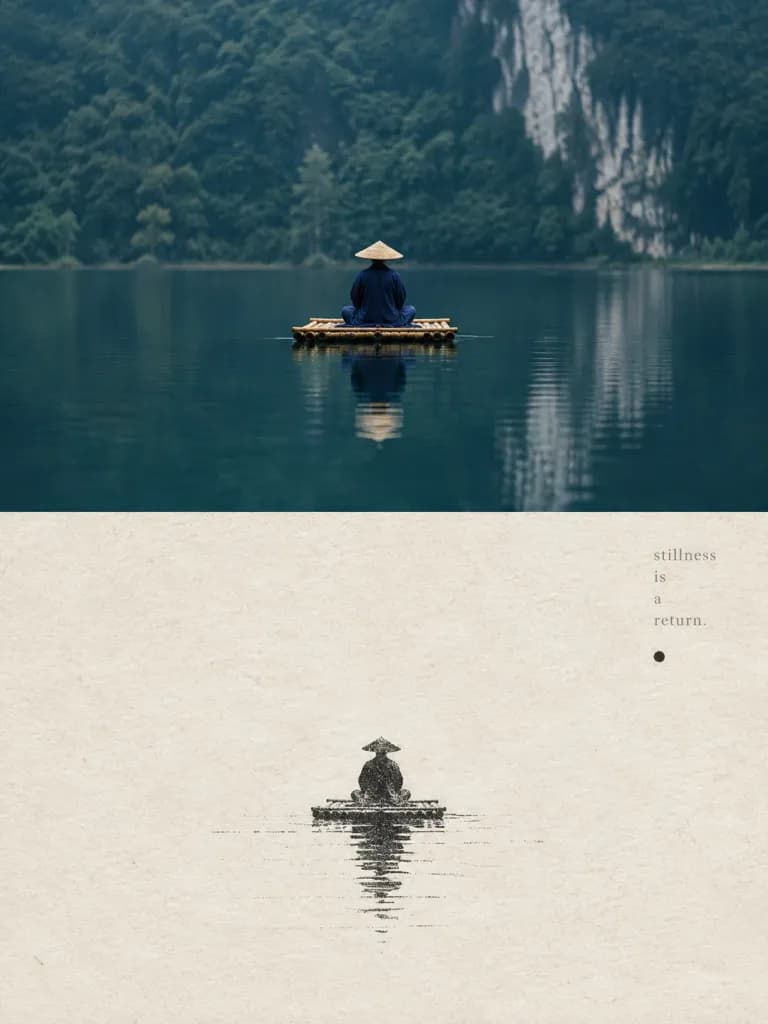 Zen Lake Stillness Minimalist Poster