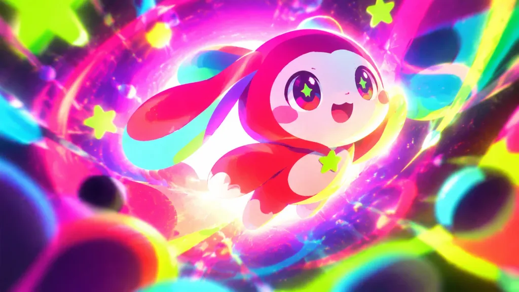 ネオンサイケデリック・デジタルアニメスチル