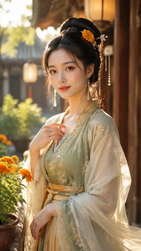 古風名門貴女晨光人像