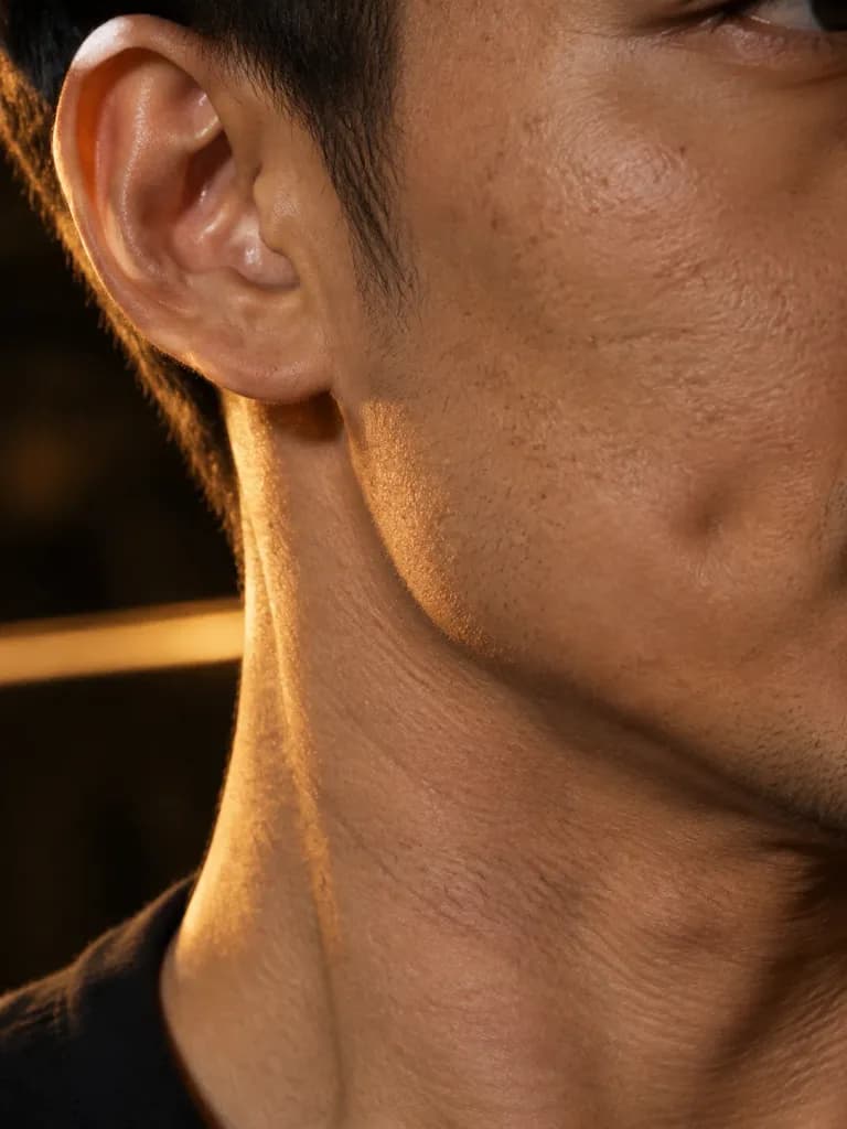 Portrait Macro de Profil et Texture de Peau