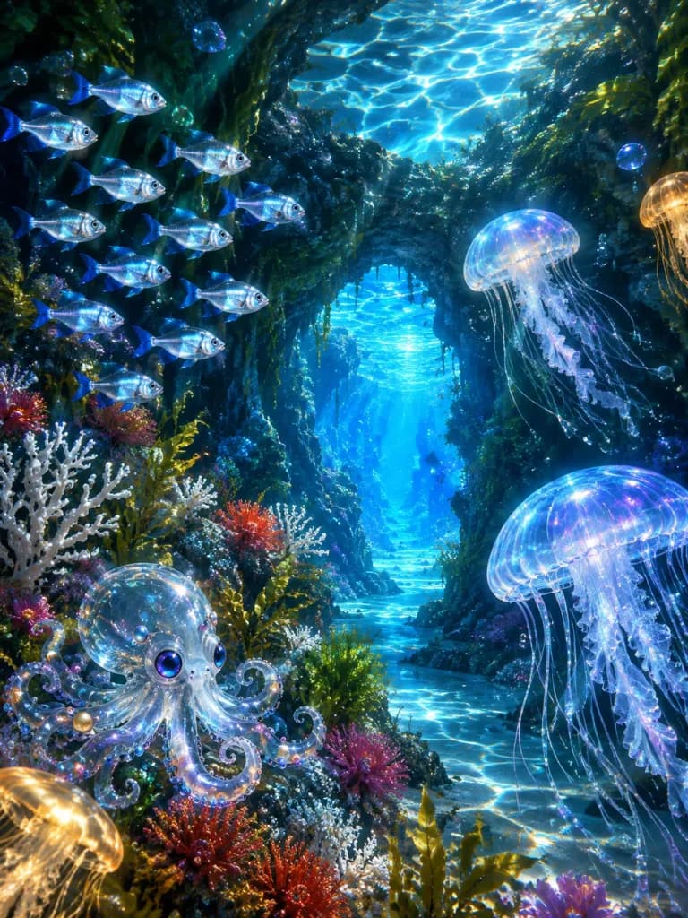 Enchanted Underwater Aquarium Grotto