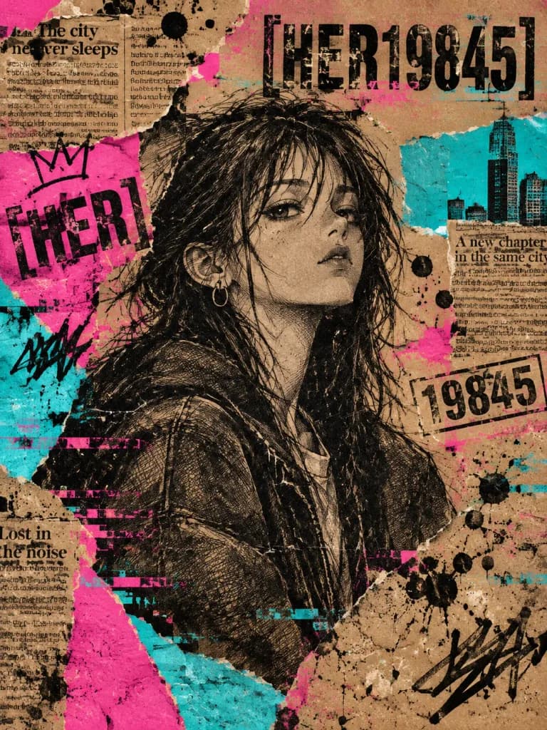 Mixed Media Grunge Urban Art Poster
