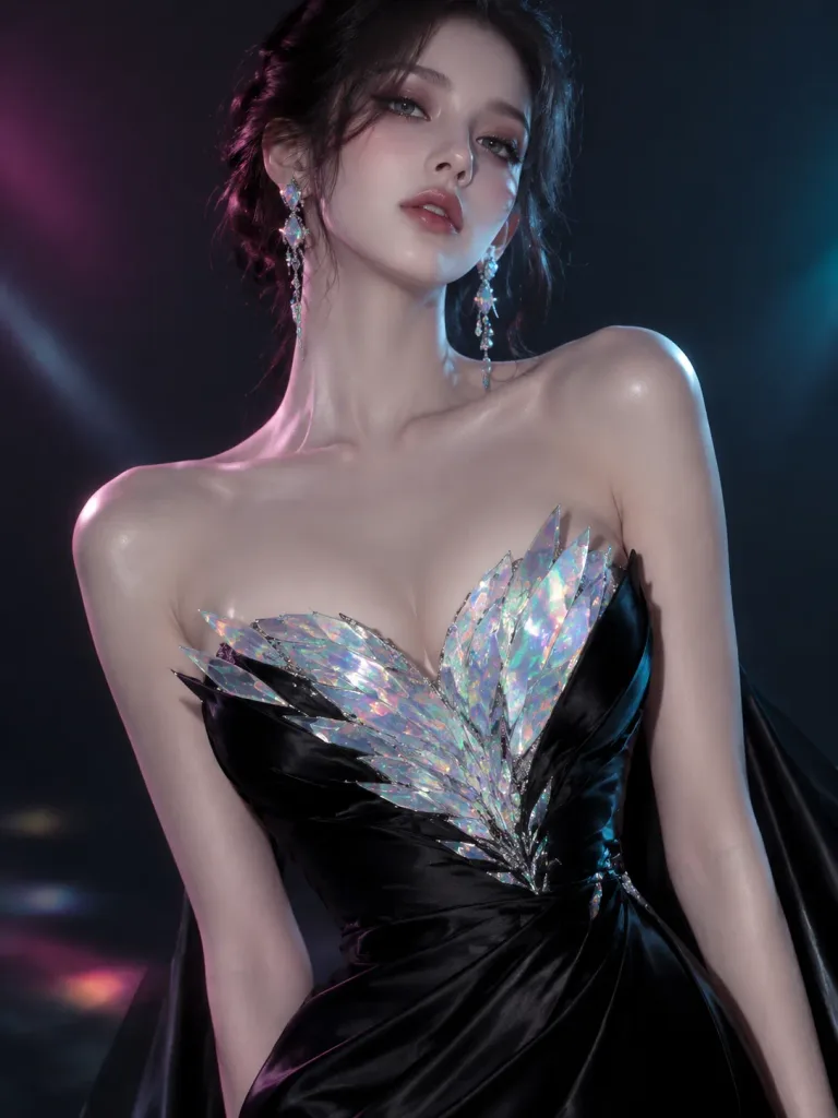 Opal Embellished Haute Couture Portrait