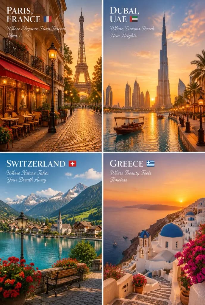 Luxury Travel Destination Poster Grid