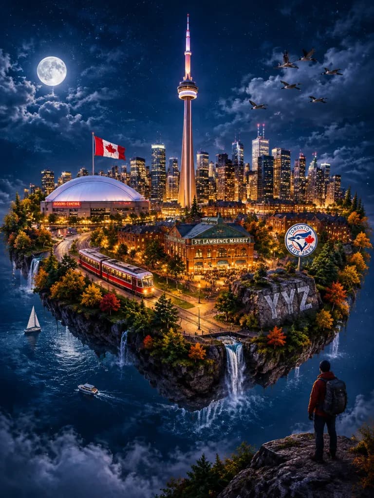Toronto Tiny Planet Travel Poster