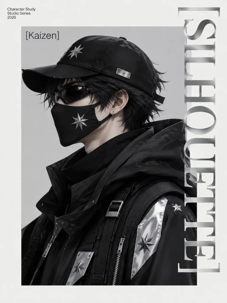 Monochrome Anime Streetwear Character Poster