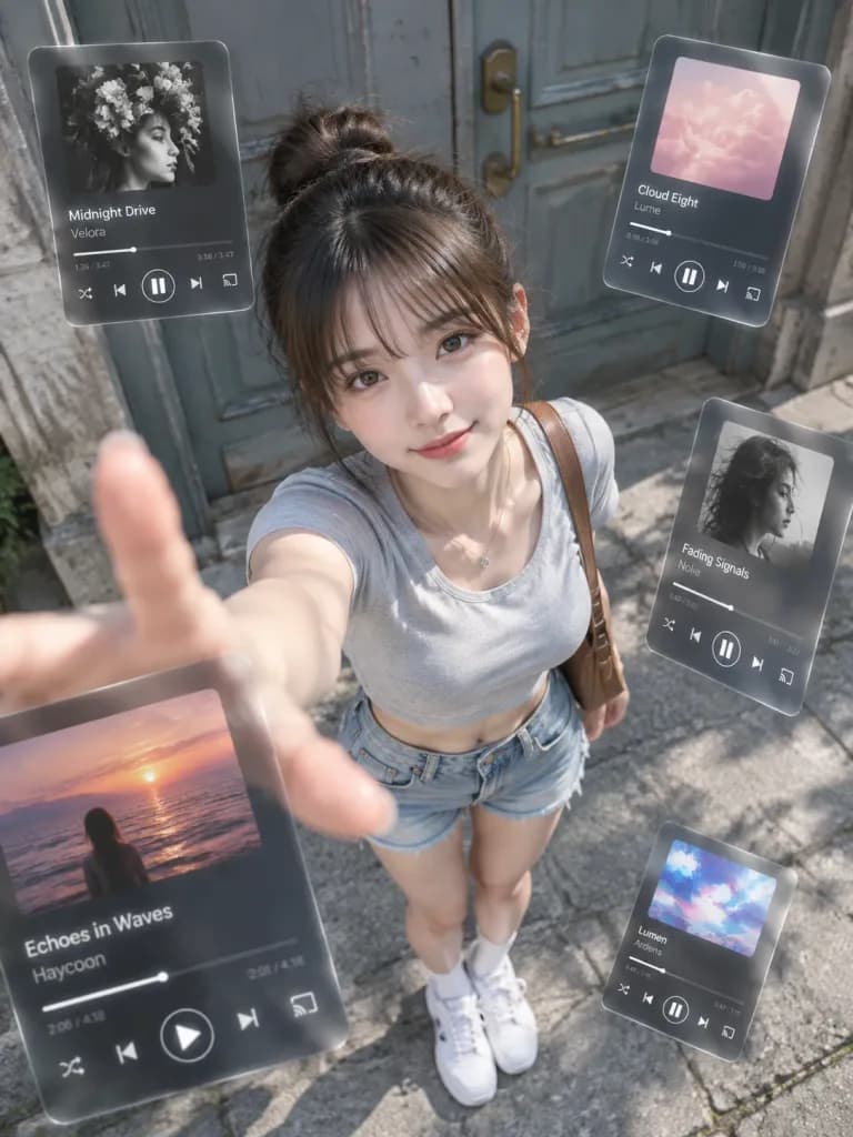 浮遊するAR音楽プレーヤーとストリートポートレート