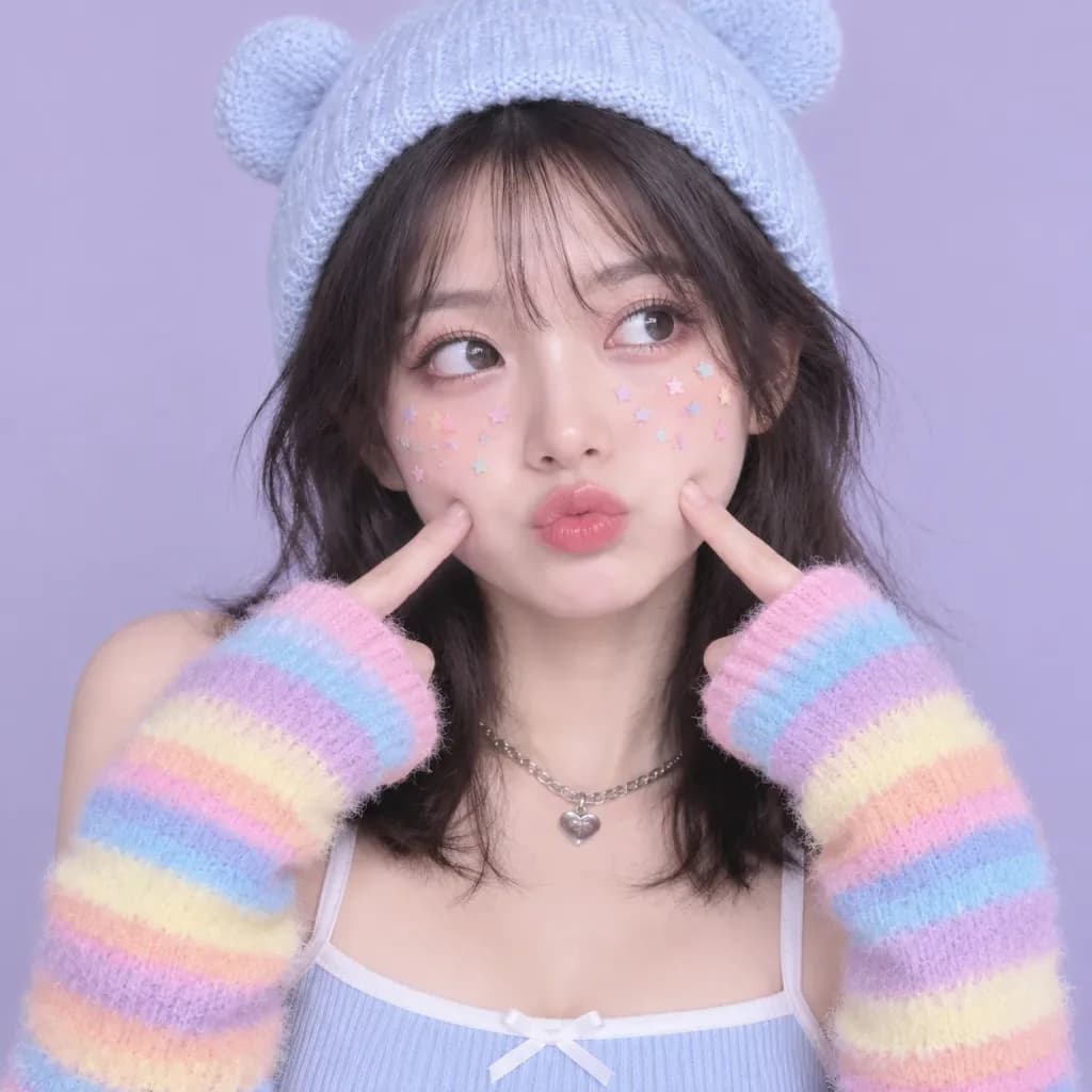 Y2K Kawaii Pastel Studio Portrait