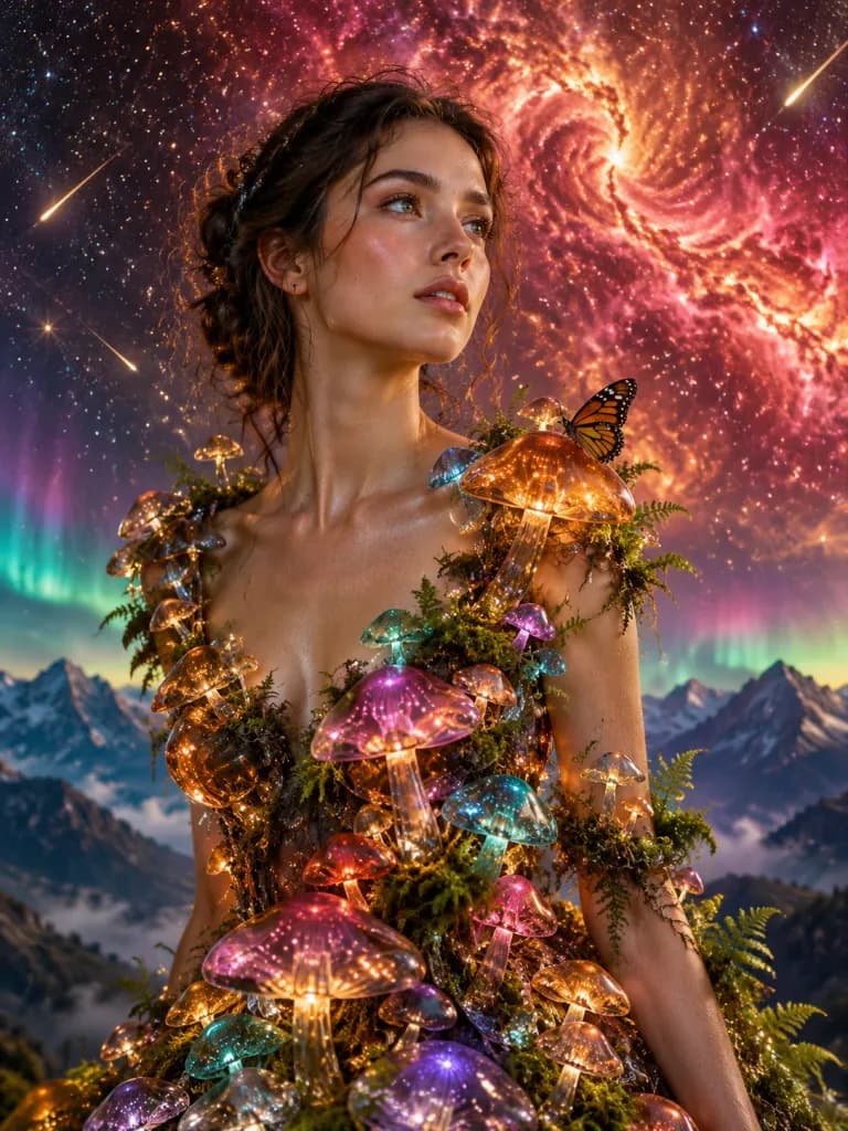 Surreal Glass Mushroom Gown Editorial