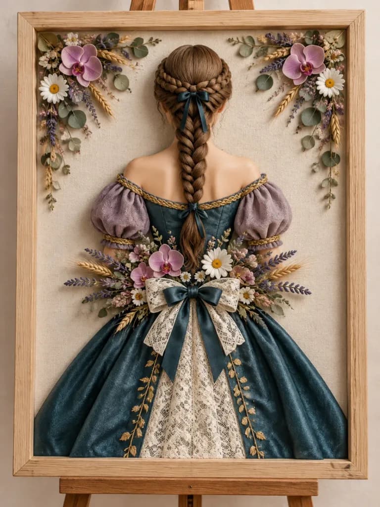 3D Bas-Relief Vintage Woman Artwork