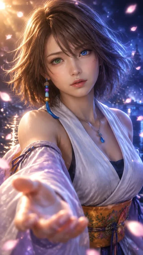 伸手伸向镜头的召唤士少女电影感肖像