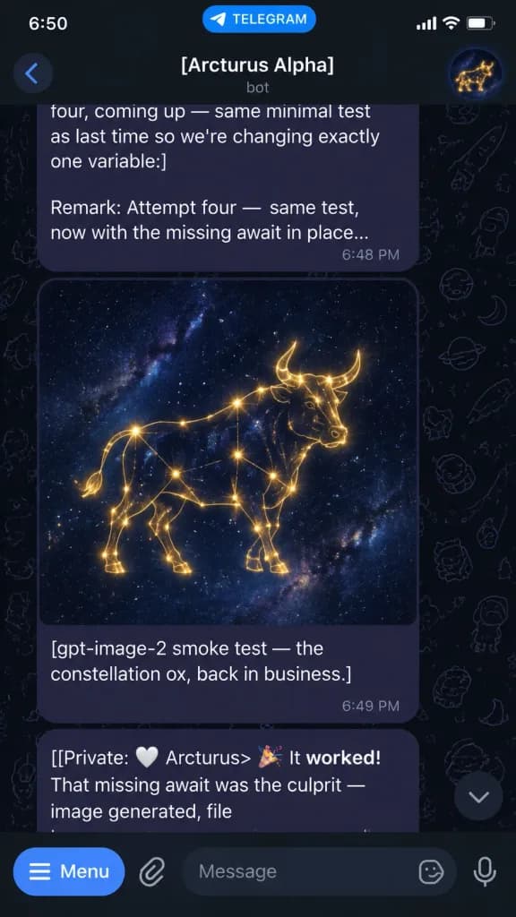 Captura de Chat de Bot de Telegram con Imagen