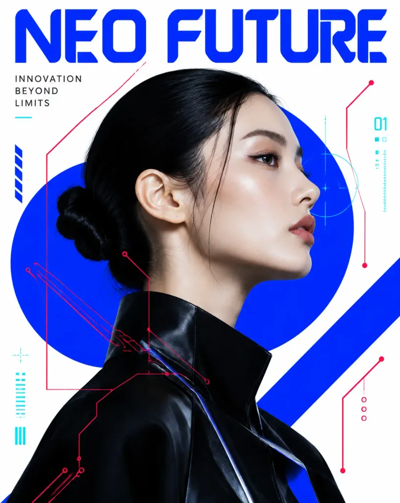Póster Editorial Futurista de Perfil