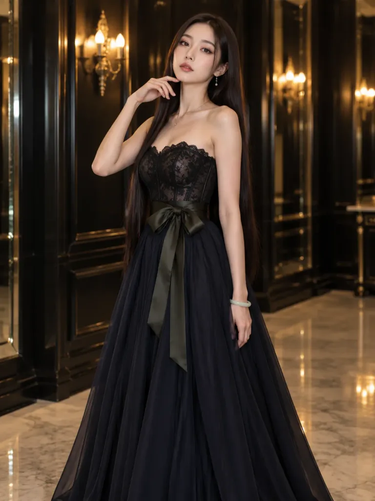 Luxury Interior Evening Gown Portrait