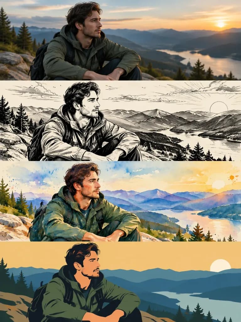 Four-Layer Multi-Style Poster