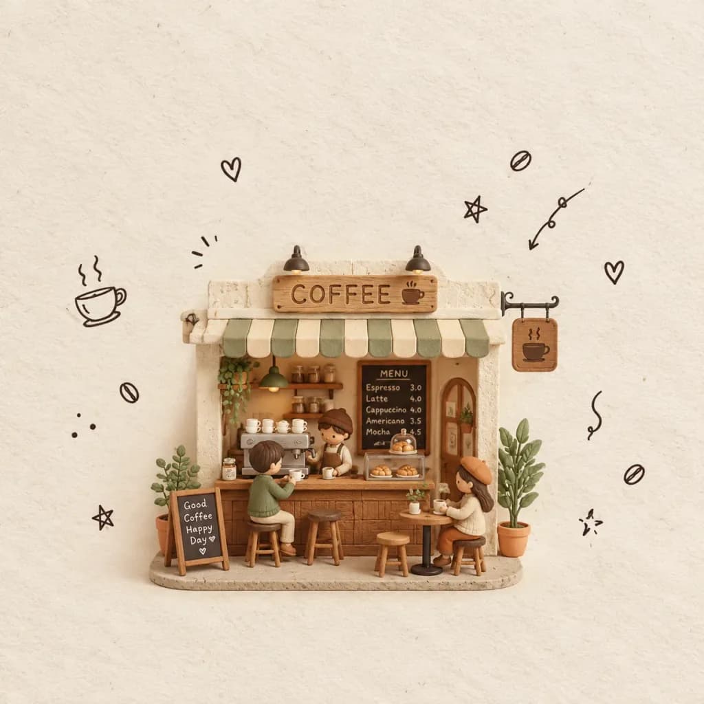 Miniature Paper and Clay Cafe