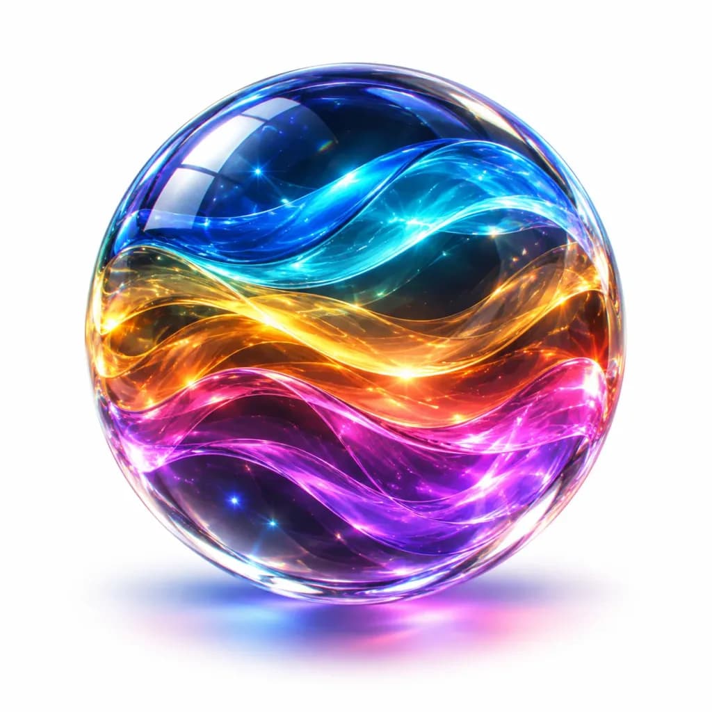 Luminous Energy Glass Sphere 3D Render