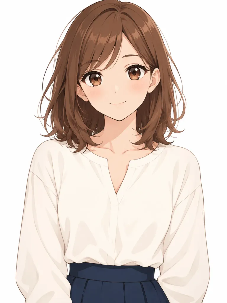 Clean Half-Body Anime Girl Portrait