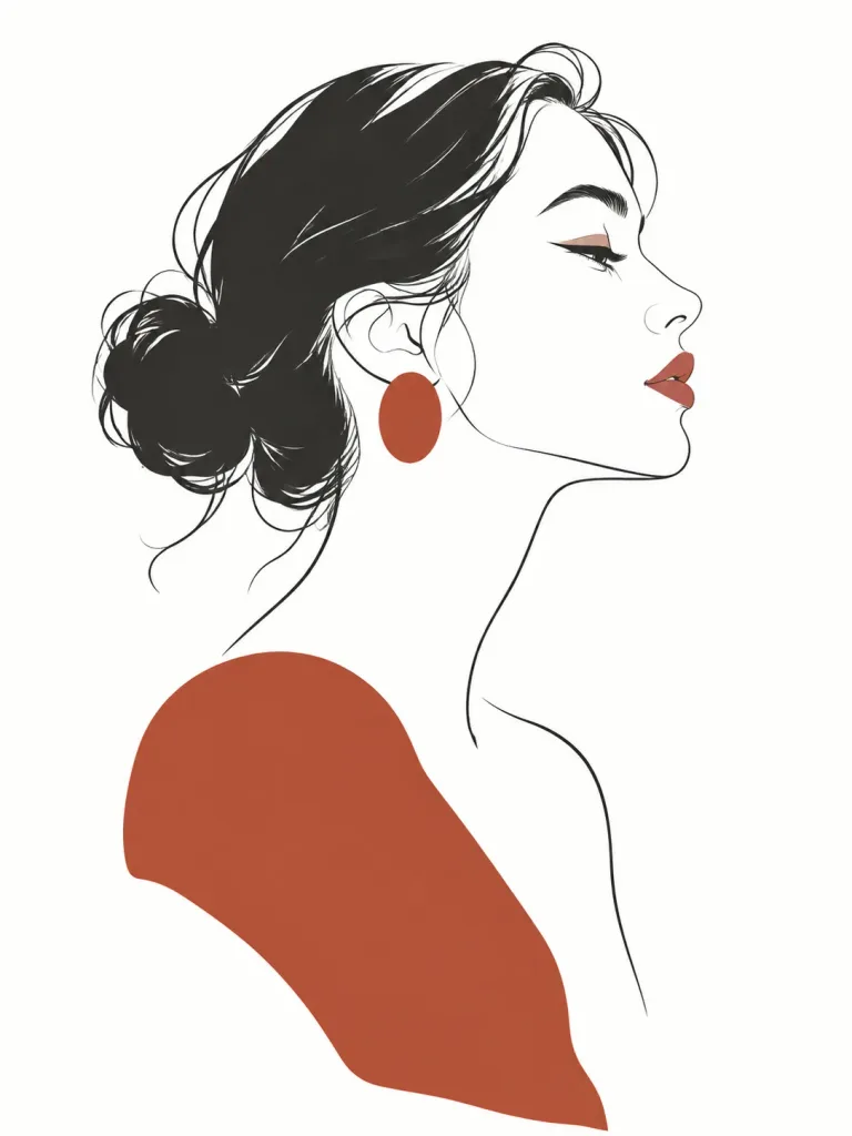 Minimalist Editorial Contour Line Illustration