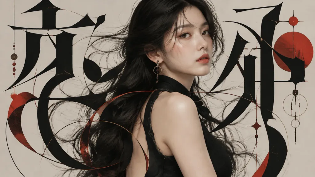 건축적 타이포그래피 인물 융합