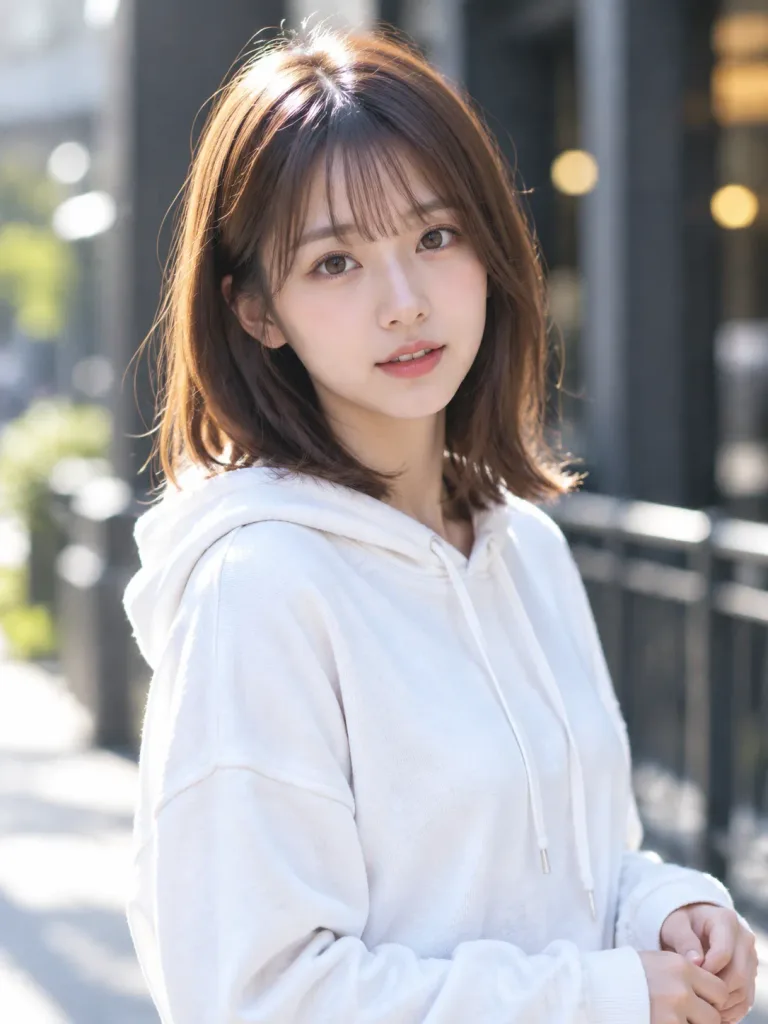 자연스러운 스트리트 후드 포트레이트