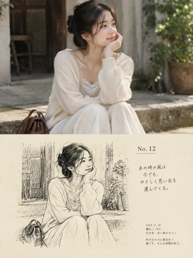 Editorial Photo to Sketch Artbook Page