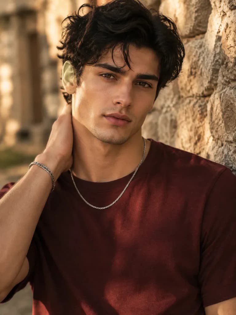Cinematic Golden Hour Male Editorial Portrait