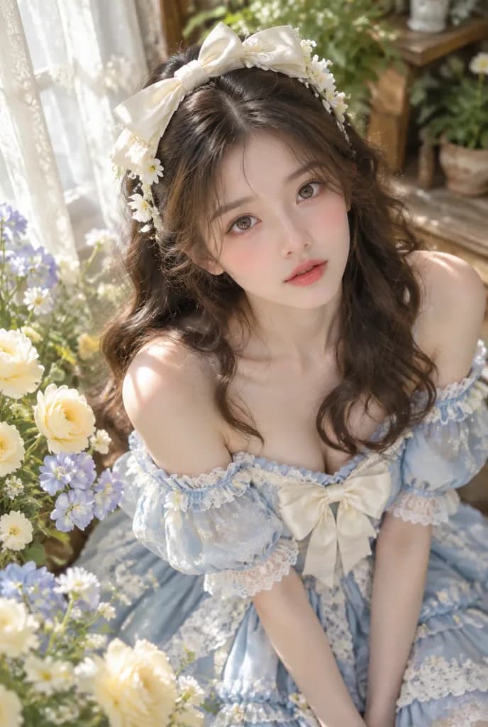 Romantic Cottagecore Lolita Fashion Portrait