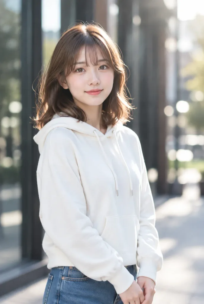 Thiếu nữ Nhật Bản mặc áo hoodie