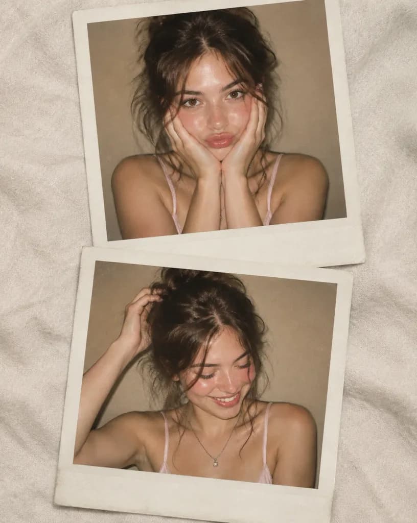 Nostalgic Polaroid Collage Portrait
