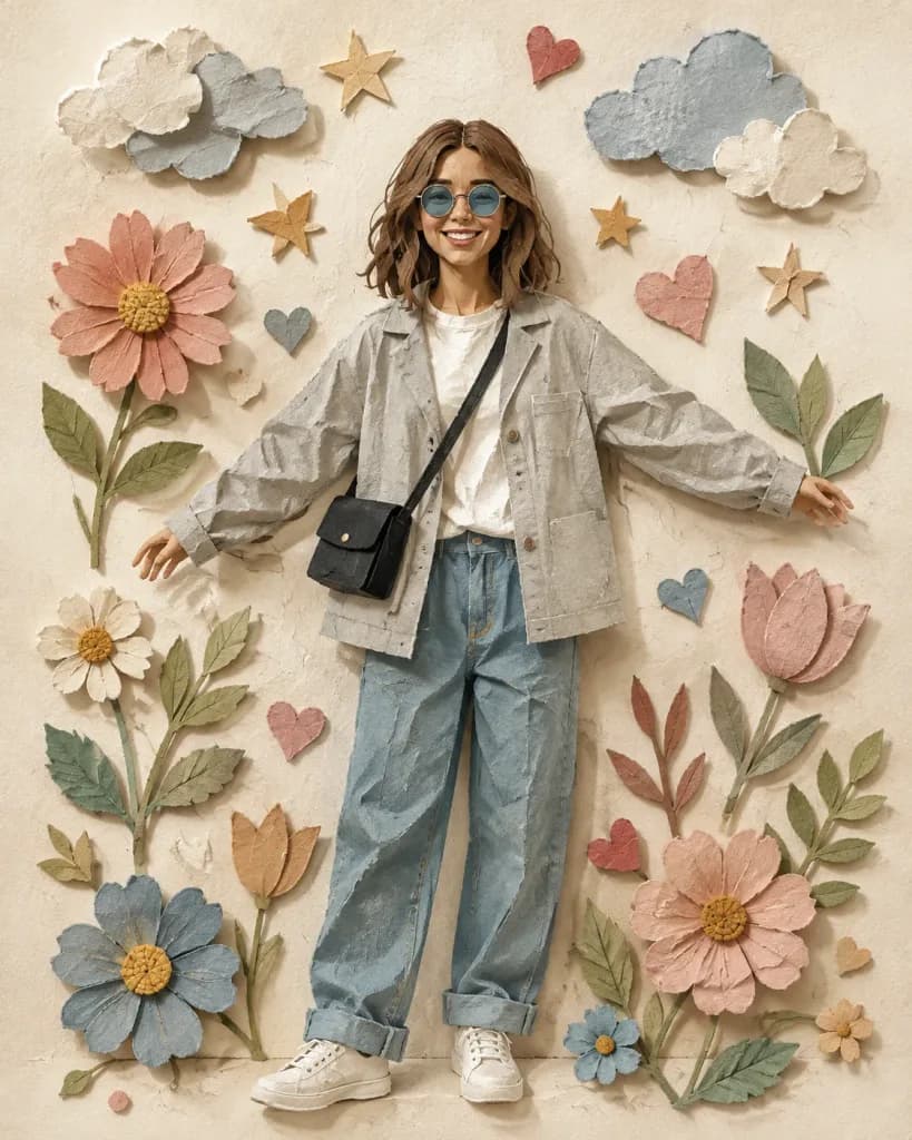 Handcrafted Paper Collage Portrait