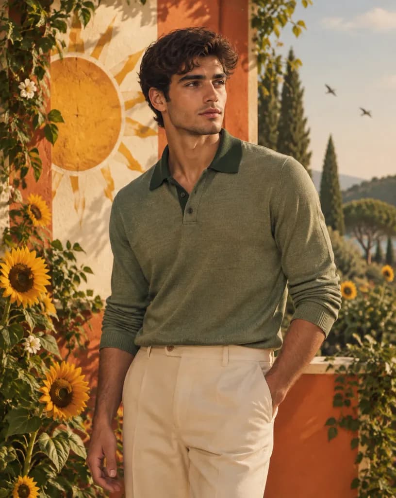 Retro Mediterranean Men's Editorial Portrait